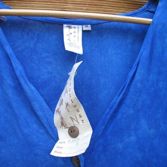 NWT Blue Vintage 90's Batik Swim Cover Tunic Top - Picture 6 of 6